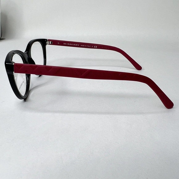 Burberry B 2176 Frames 3498 51-18 140 Polished Black w/Red Eye Glasses h3769 - Picture 2 of 7
